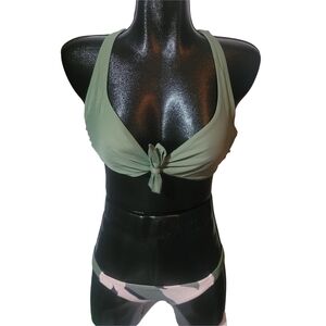 Body Glove Olive Green Tie-Front Bikini Top and Camouflage Bottoms